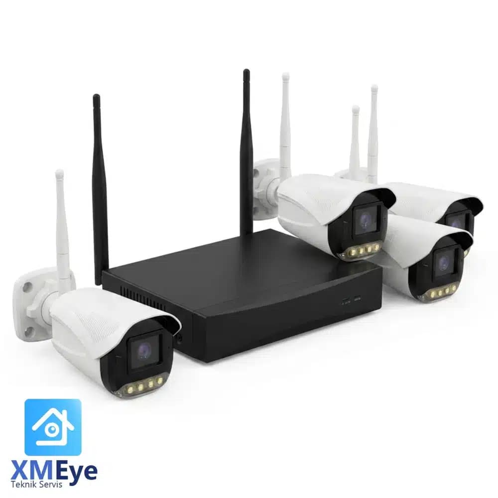 پک ۴ دوربین مداربسته بی سیم ۳ مگاپیکسل XMEYE وارم لایت+ میکروفن داخلی