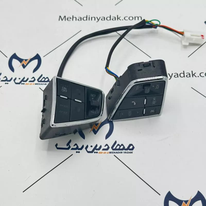 کلیدهای صوتی و کروز کنترل روی فرمان دنا با دسته سیم ایساکو — تصویر ۲
