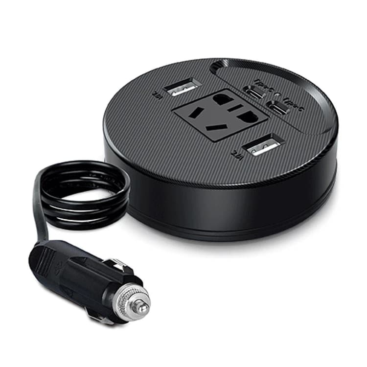 مبدل برق خودرو 150 وات با خروجی AC و 2 پورت USB و Type-C