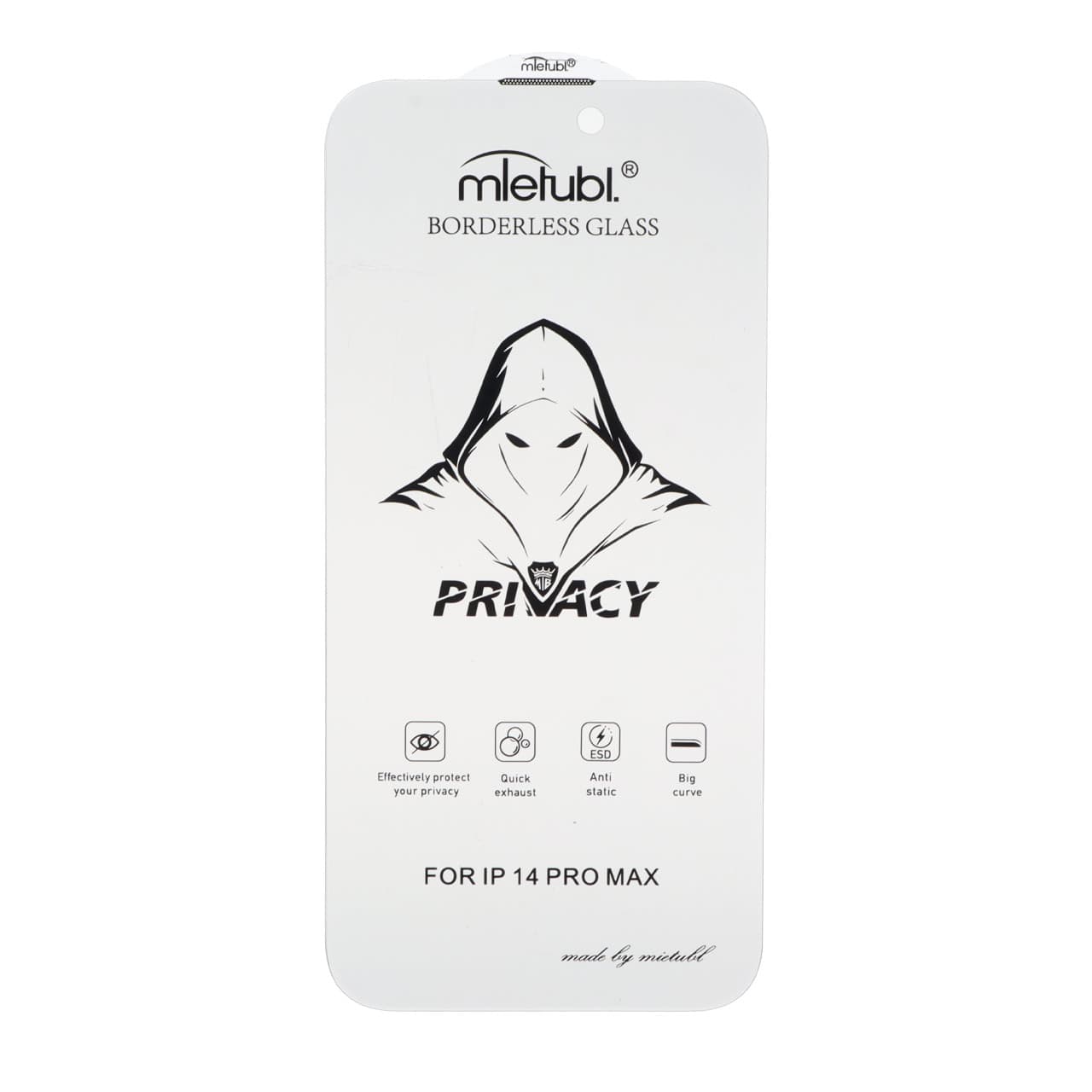 گلس و محافظ صفحه نمایش شیشه ای بدون حاشیه Full Cover Mietubl Privacy مدل Apple iPhone 14 Pro Max