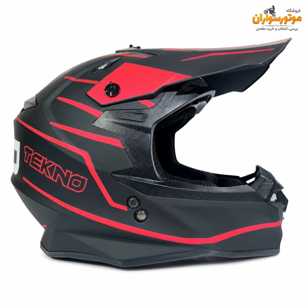 کلاه کاسکت کراسی تکنو TEKNO قرمز مشکی مات