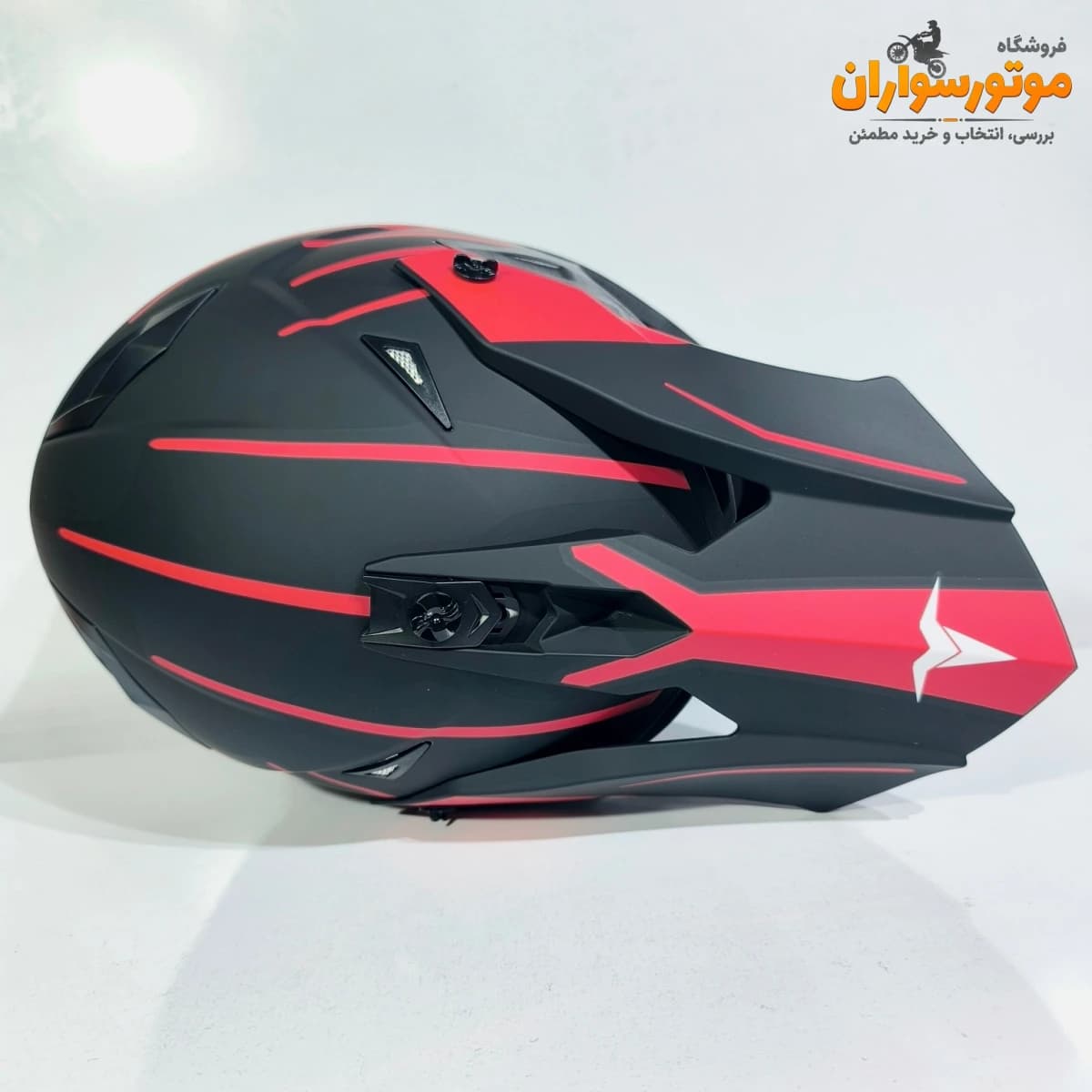 کلاه کاسکت کراسی تکنو TEKNO قرمز مشکی مات — تصویر ۸
