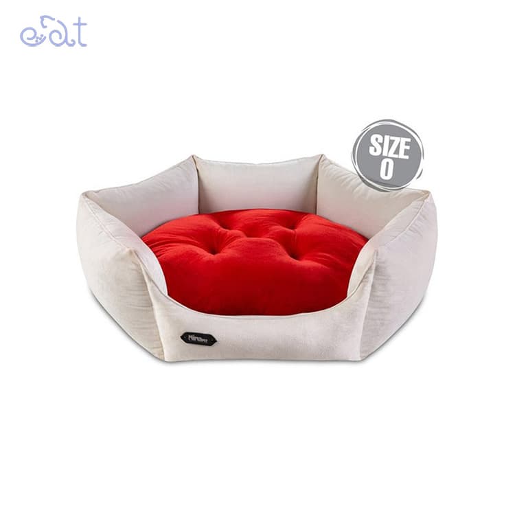 جای خواب سگ و گربه مدل شش ضلعی برند نیناپت NinaPet(رنگ سفید،قرمز – سایز 0)