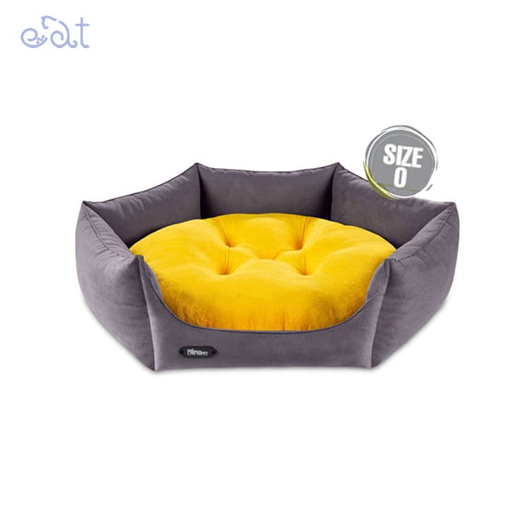 جای خواب سگ و گربه مدل شش ضلعی برند نیناپت NinaPet(رنگ طوسی،زرد – سایز 0)
