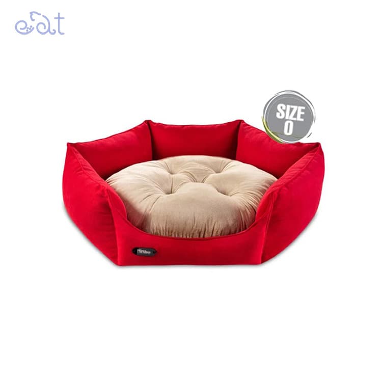 جای خواب سگ و گربه مدل شش ضلعی برند نیناپت NinaPet(رنگ قرمز،کرم – سایز 0)