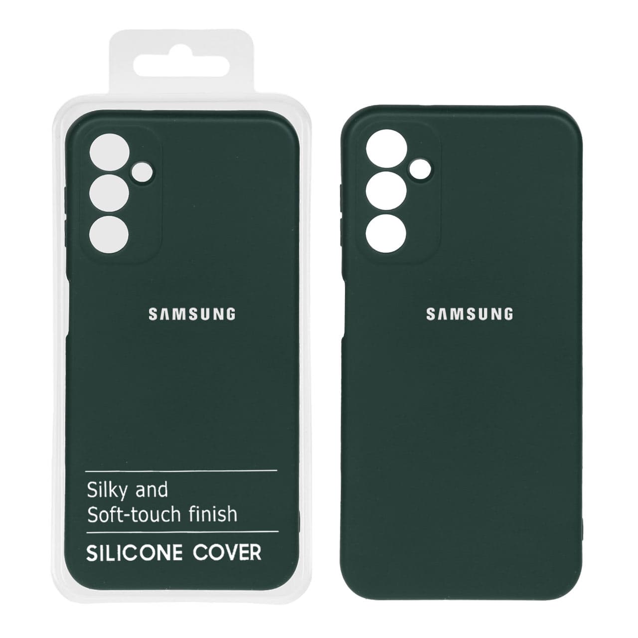 قاب نیو سیلیکون محافظ لنزدار RFF مدل Samsung A14 – سبز تیره (پک دار)