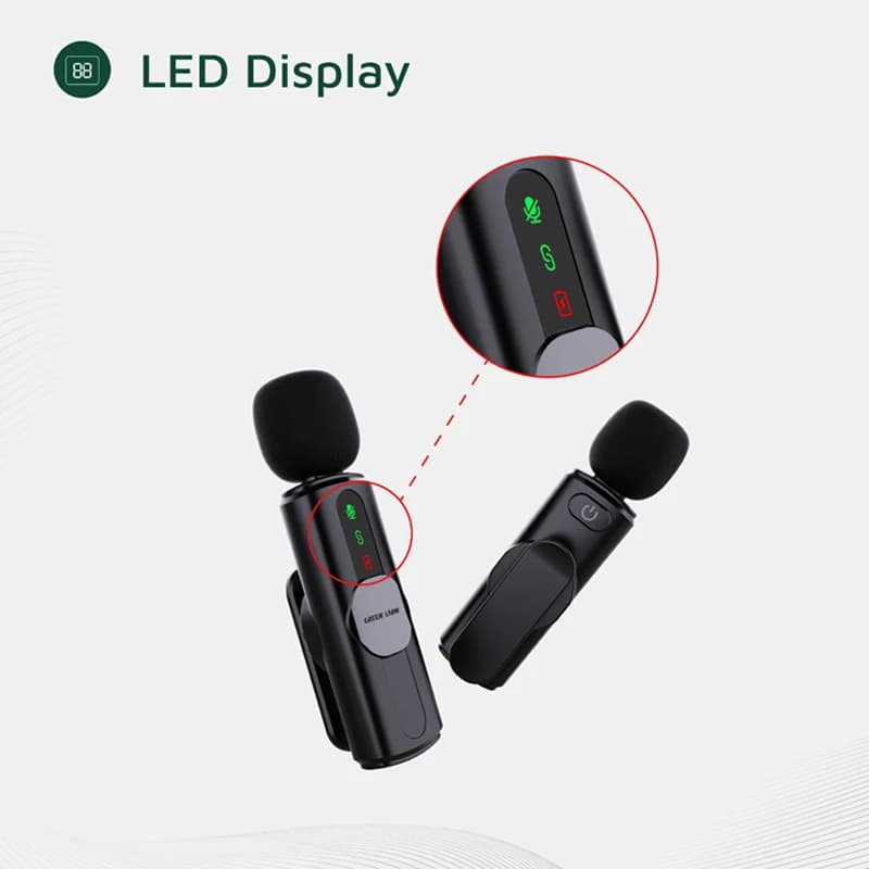 میکروفن یقه ای بی سیم گرین لاین مدل Green Lion GM-76X GNGM76XMICBK مشکی — تصویر ۴