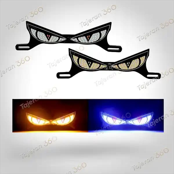چراغ موتور سیکلت چشم خشمگین فلاشردار مدل 2 حالته Demon Eyes – قرمز و آبی .