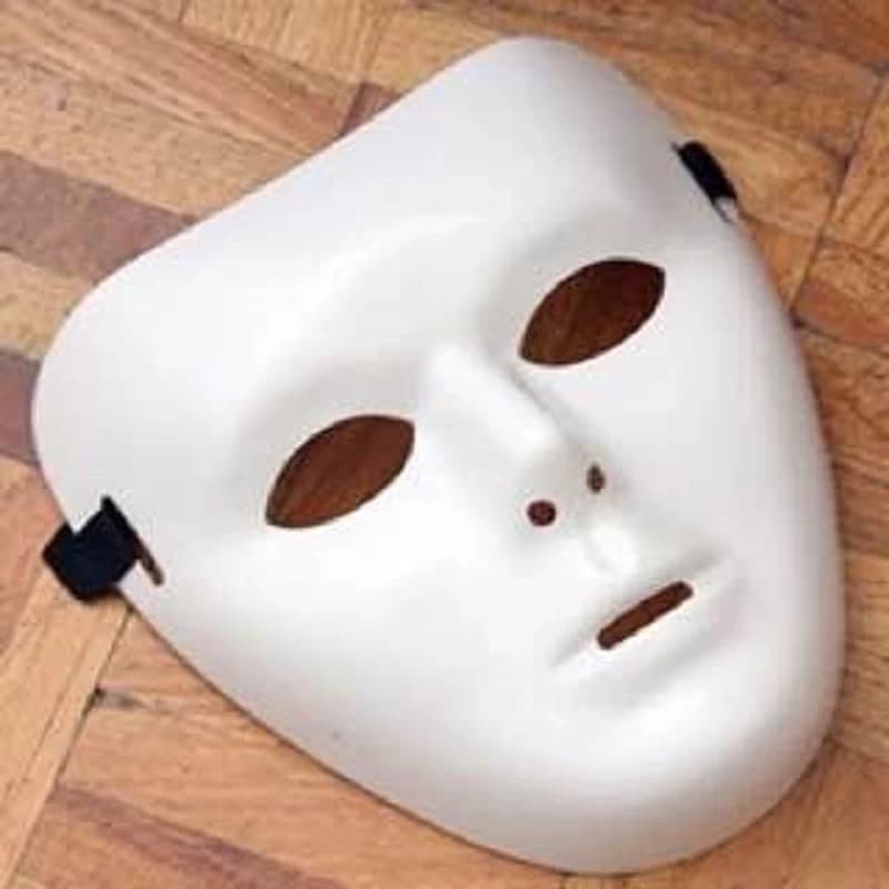 نقاب خنثی تئاتری زنانه سفید دنیای سرگرمی‌های کمیاب — تصویر ۵