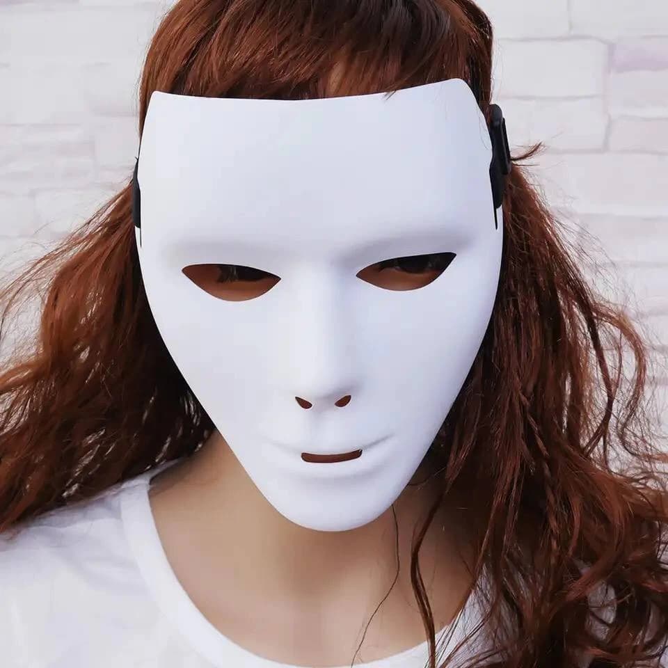 نقاب خنثی تئاتری زنانه سفید دنیای سرگرمی‌های کمیاب — تصویر ۸
