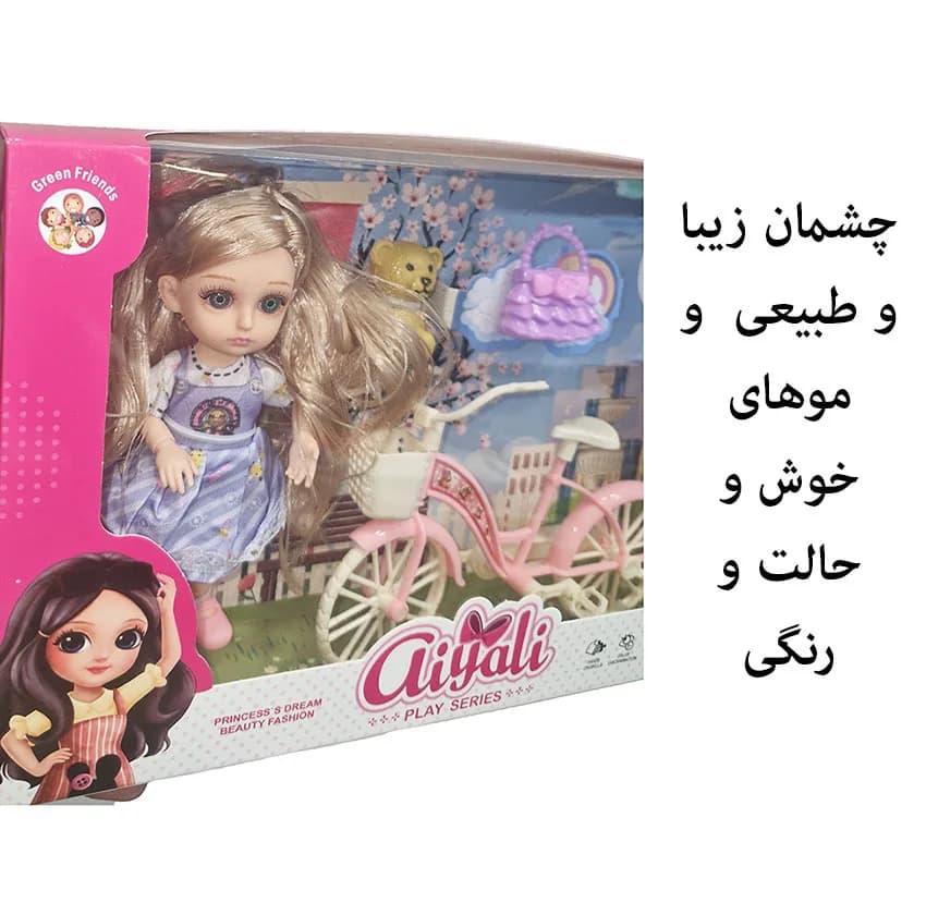 ست هدیه عروسک روسی مدل دوچرخه سوار طرح اکسسوری دار کد 926-9 ارتفاع 16 سانتی متر — تصویر ۷