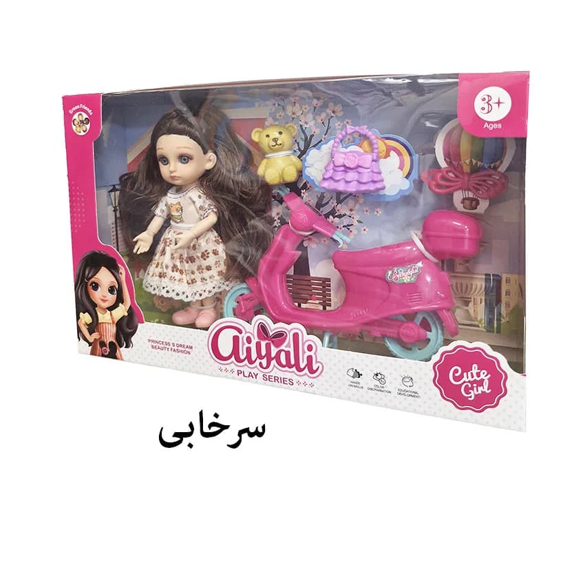 ست هدیه عروسک روسی مدل موتور سوار طرح اکسسوری دار کد 926 ارتفاع 16 سانتی متر — تصویر ۷