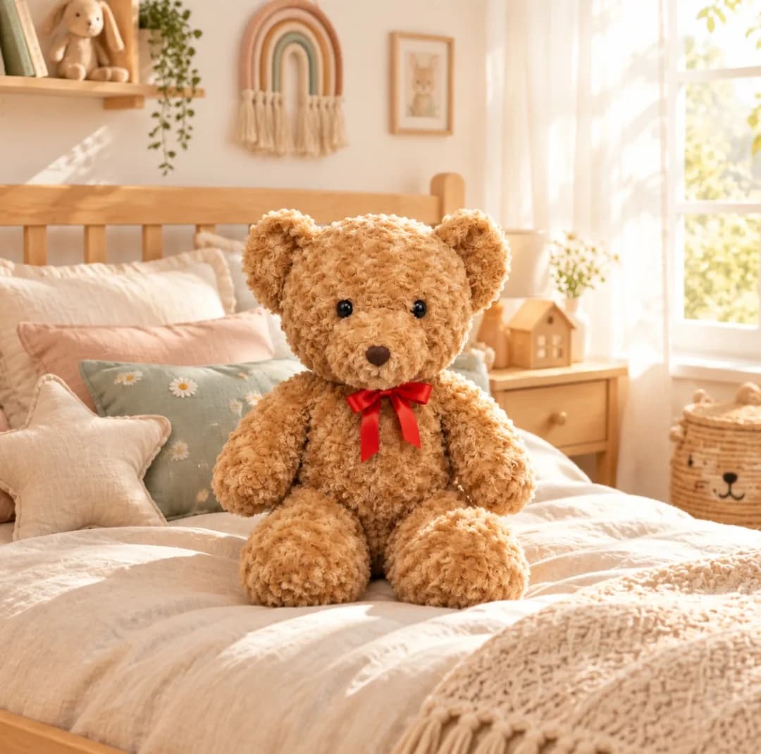عروسک پولیشی مدل خرس گل رزی کد NIL0327 ارتفاع ۷۰ سانتی متر — تصویر ۲