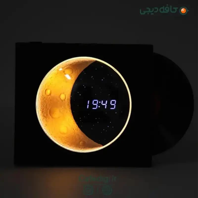 اسپیکر بلوتوثی و ساعت طرح ماه Vinyl Record — تصویر ۲