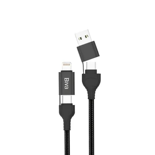 کابل شارژ چندکاره فست شارژ 60 وات بیوا C-05 طول 1.5 متر — تصویر ۲