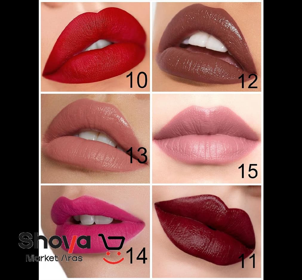 رژلب مدادی مات گابرینی Gabrini شماره 13 مدل Velvet Touch صورتی نود وزن 3.5 گرم — تصویر ۲