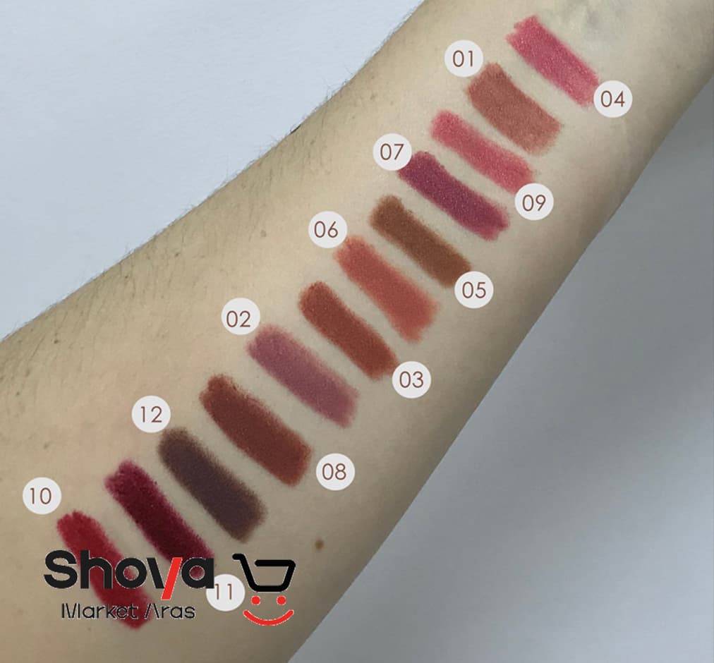 رژلب مدادی مات گابرینی Gabrini شماره 06 مدل Velvet Touch وزن 3.5 گرم — تصویر ۴