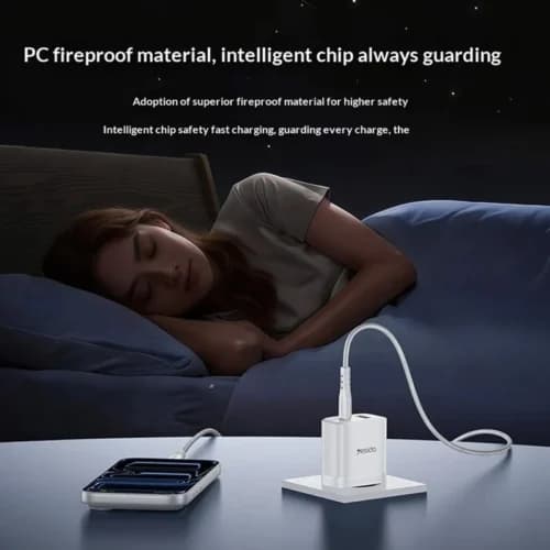 شارژر دیواری 20 وات یسیدو YC106 GaN QC PD 3A + کابل تبدیل تایپ سی — تصویر ۶