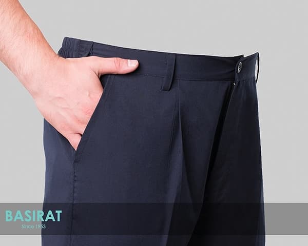 اسکراب اتاق عمل يقه دار نيم زيپ – سرمه ای — تصویر ۲