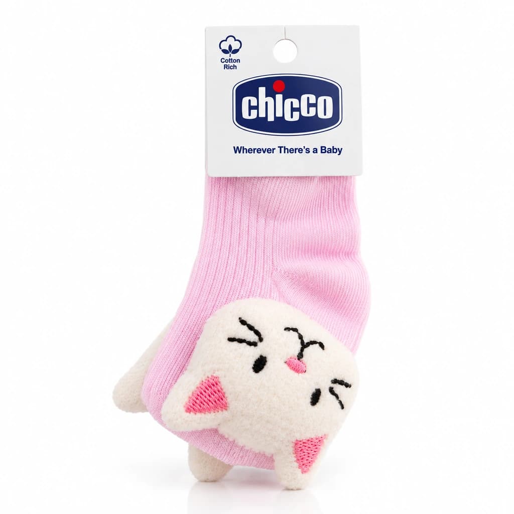 ‫جوراب نوزادی عروسکی ساق بلند پاپک Chicco Papak مدل YB431 — تصویر ۷