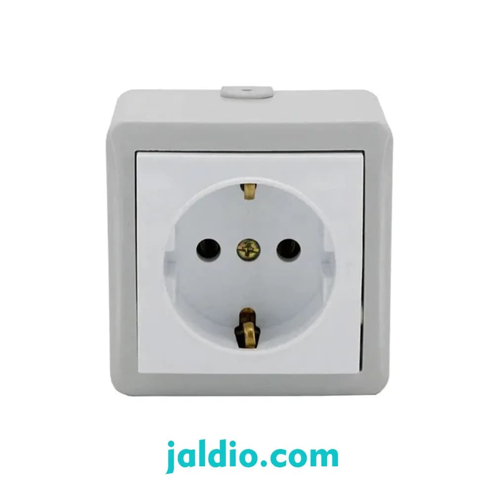 پریز ارت دار پلی کربنات روکار شهاب پارت الکتریک کد 4052