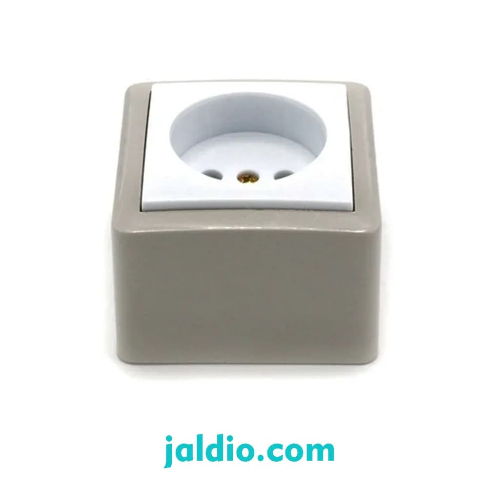 پریز بدون ارت سرامیکی روکار شهاب پارت الکتریک کد 4043 — تصویر ۲