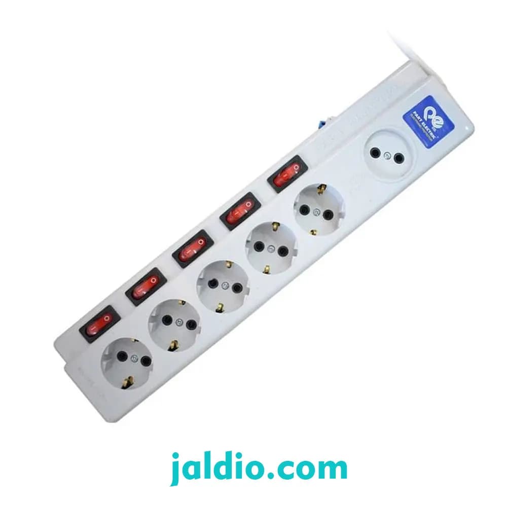چند خانه فیوزدار 1+5 با کابل 1.8 متری پارت الکتریک کد 2095
