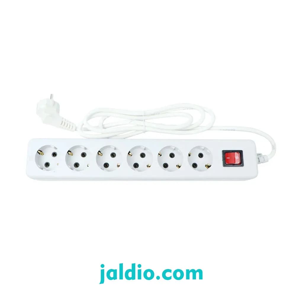 6 خانه ارتدار با کلید و کابل 1.8 متر پارت الکتریک مدل نیک کد 986 — تصویر ۳