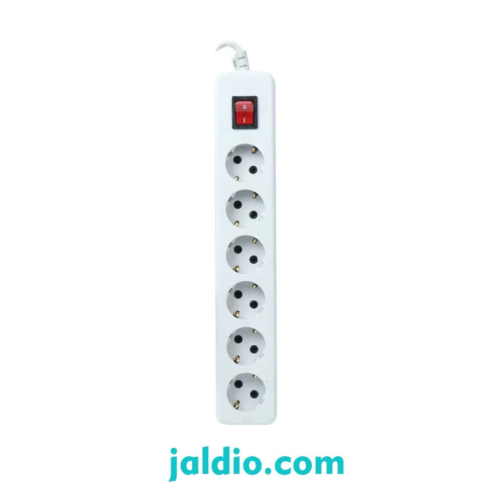 6 خانه ارتدار با کلید و کابل 1.8 متر پارت الکتریک مدل نیک کد 986 — تصویر ۲