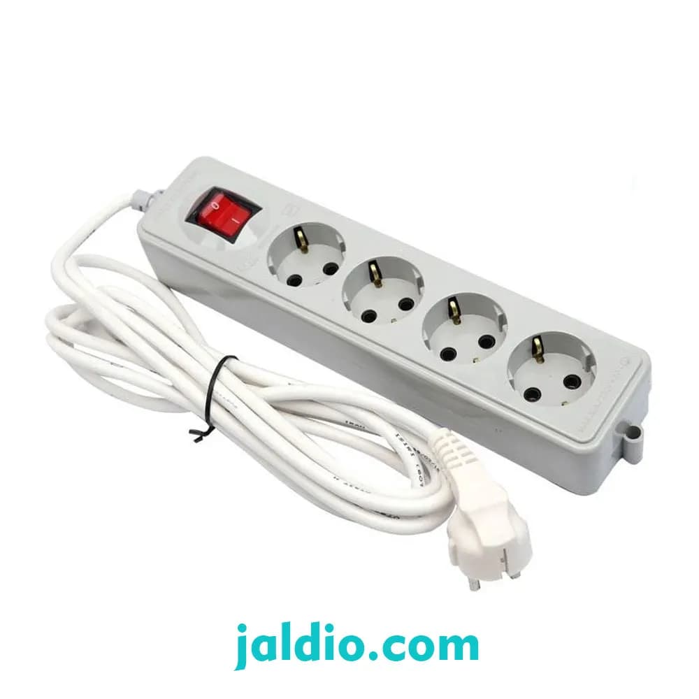 4 خانه ارتدار با کلید و کابل 3 متر پارت الکتریک مدل نیک کد 294