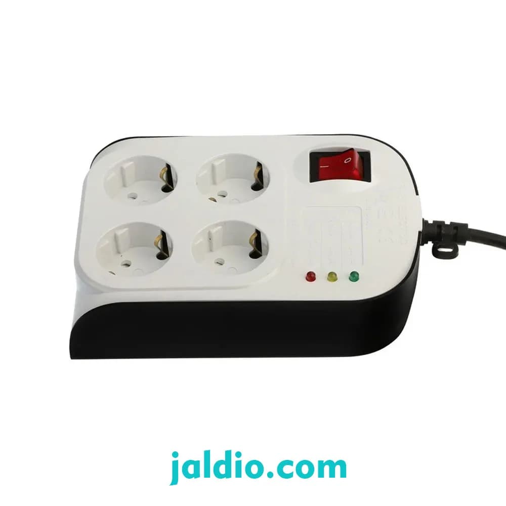 محافظ چهار خانه ارتدار با کلید و کابل 3 متر آنالوگ کامپیوتر پارت الکتریک کد 8792 — تصویر ۲