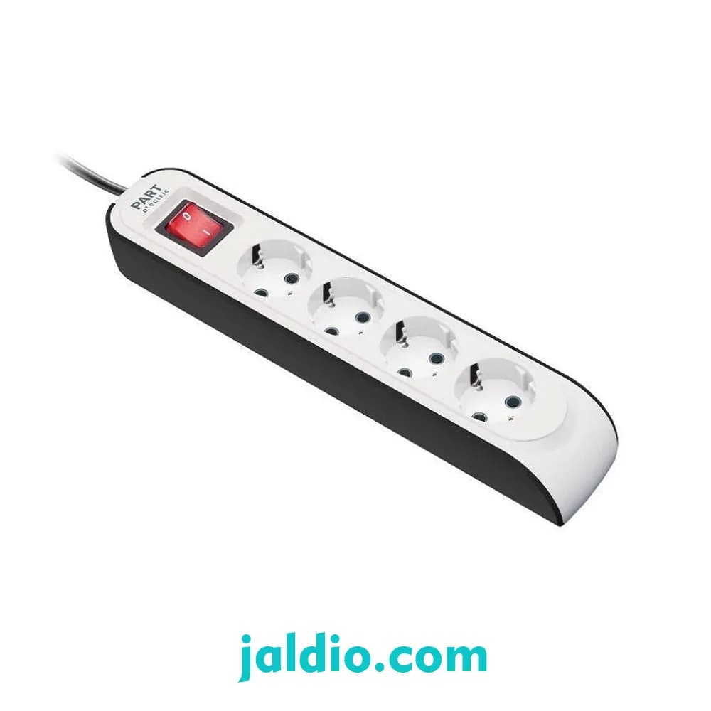 چهار خانه ارتدار با کلید و کابل ۱.۸ / ۳ / ۵ متری پارت الکتریک کد 8757