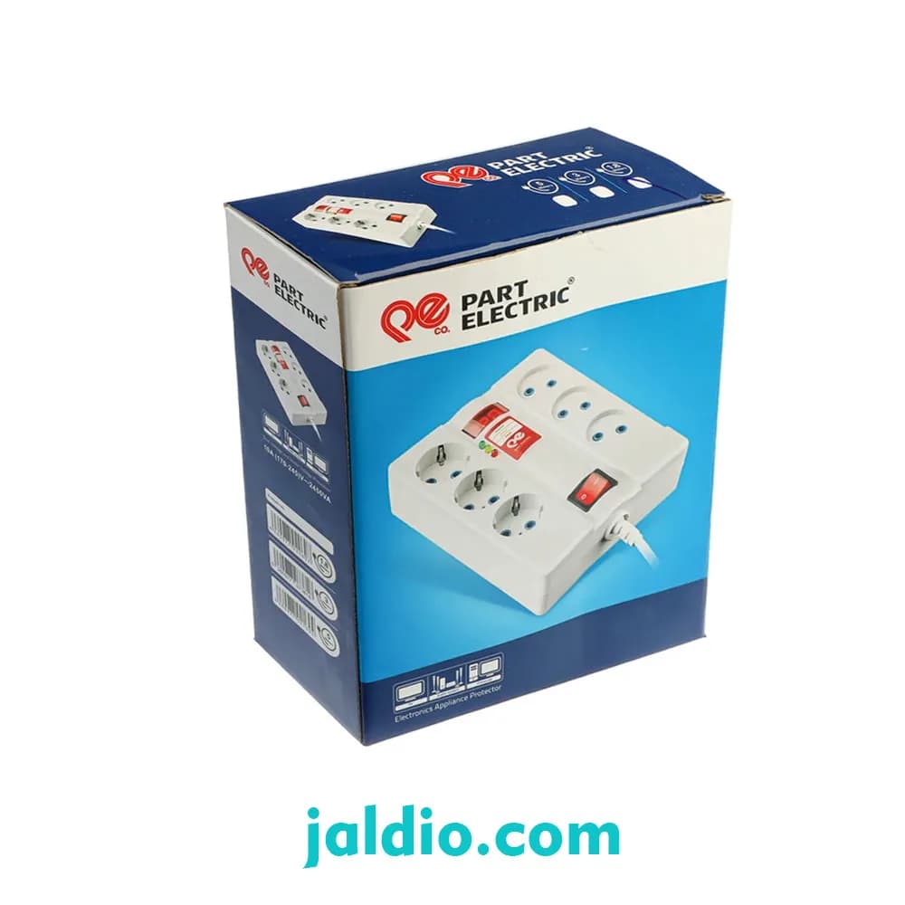 محافظ 6 خانه دیجیتالی با کابل 1.8 متری پارت الکتریک کد 2060 — تصویر ۲