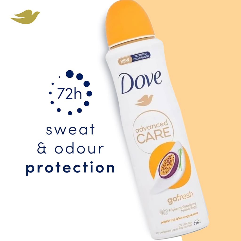 اسپری ضد تعریق داو پشن فروت و علف لیمو Dove — تصویر ۳