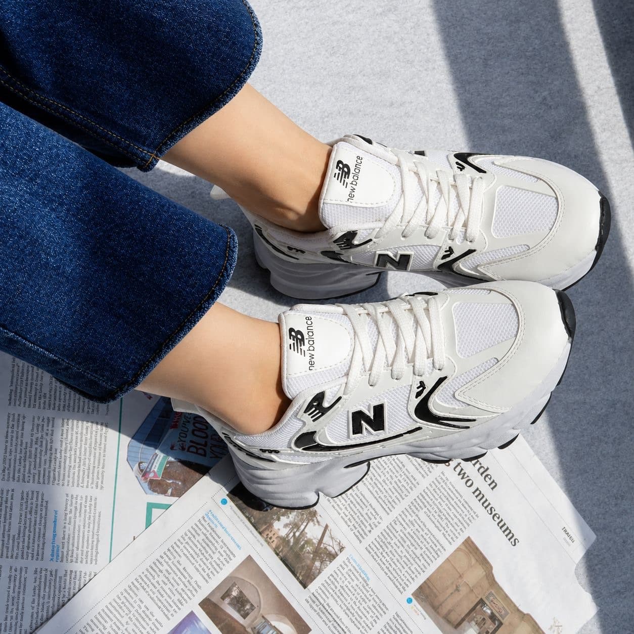 کتونی نیوبالانس زنانه سفید مشکی New balance 630