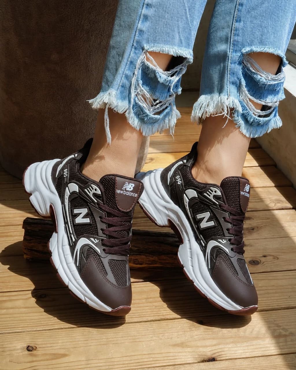 کتونی نیوبالانس زنانه سفید مشکی New balance 630 — تصویر ۵