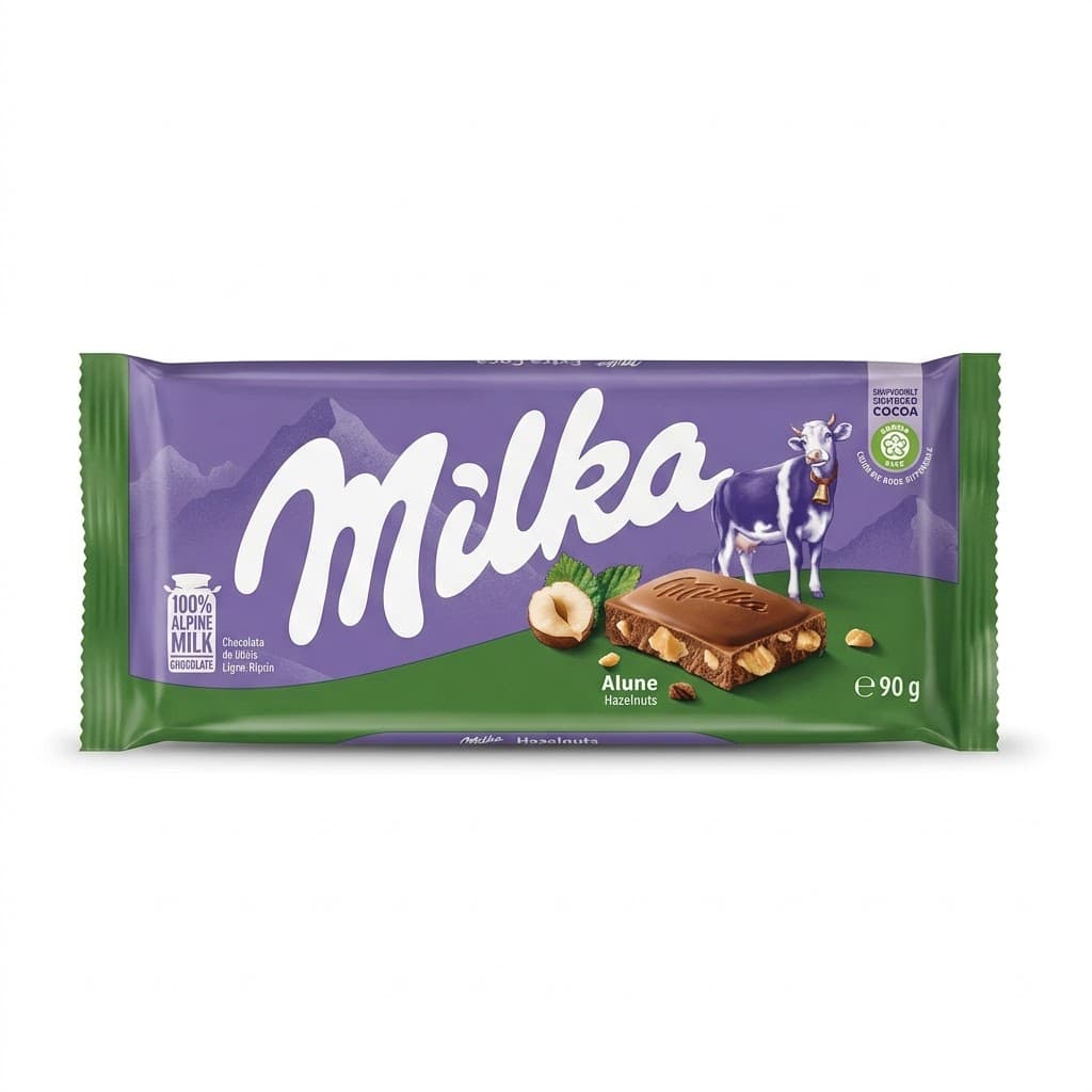 شکلات میلکا فندق خرد شده Hazelnuts حجم ۹۰ گرمی
