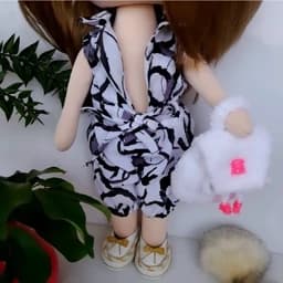 عروسک دستساز و پارچه ای روسی مهتاب. عروسک مو خرگوشی پارچه ای.عروسک روسی.هدیه تولد.عروسک بازی دخترها — تصویر ۴