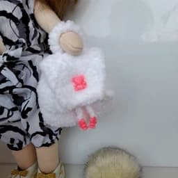 عروسک دستساز و پارچه ای روسی مهتاب. عروسک مو خرگوشی پارچه ای.عروسک روسی.هدیه تولد.عروسک بازی دخترها — تصویر ۶