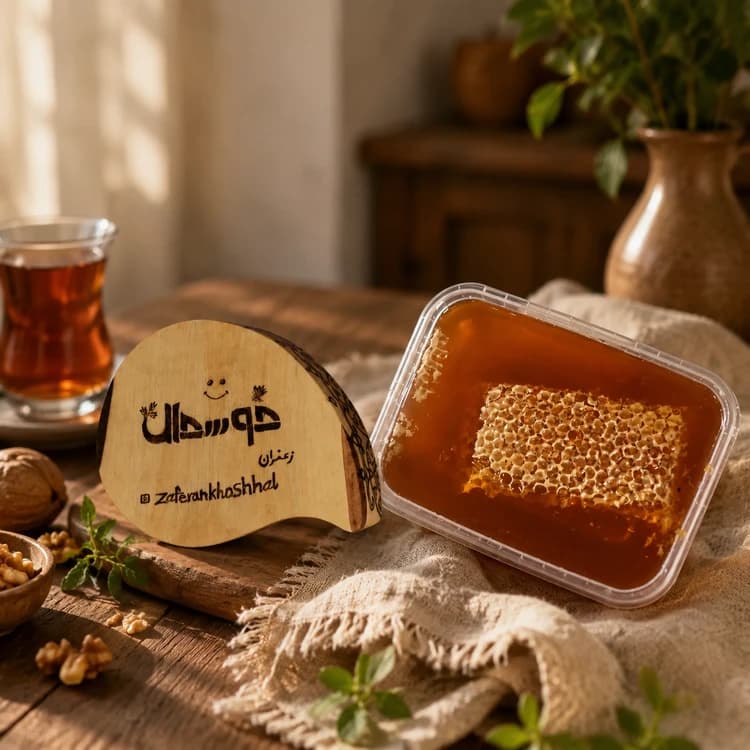 عسل چهل گیاه ( نیم کیلو) موم دار