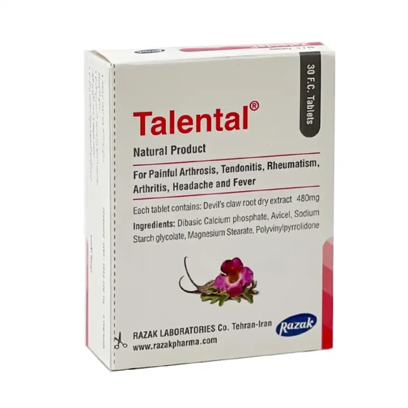 قرص روکشدار تالنتال 480 میلی گرم رازک 30 عدد (Razak Talental 480mg 30 F.C.Tabs)