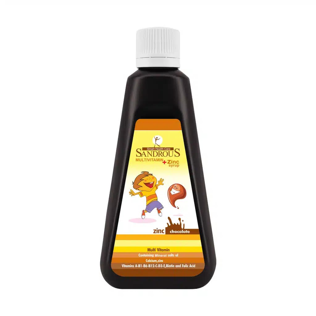 شربت مولتی ویتامین پلاس زینک سندروس ( Sandrous Multi Vitamin Plus Zink Syrup) با طعم شکلات
