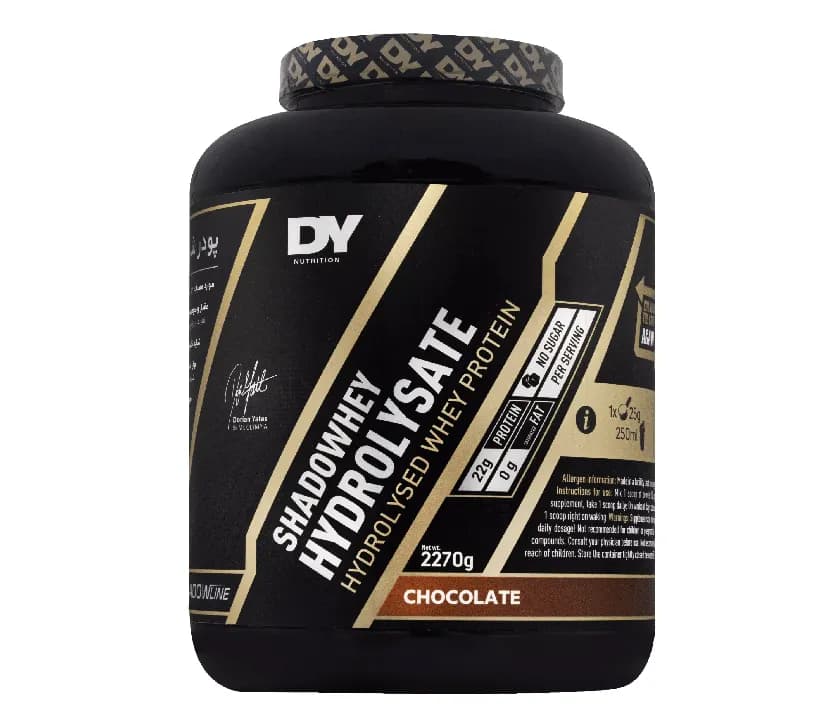 پودر پروتئین هیدرولیز شادو وی دوریان یتس 2270 گرم با طعم موز توت فرنگی (DY Nutrition Shadow Whey Hydrolysate Protein Powder)