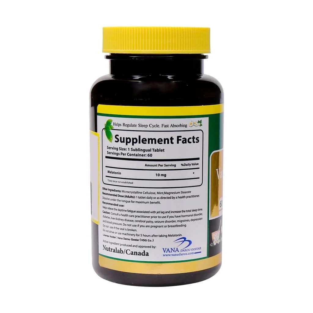 قرص زیر زبانی واناتونین گلد ملاتونین 10 میلی گرم نورم لایف 60 عدد (Norm Life Vanatonin Gold) — تصویر ۳