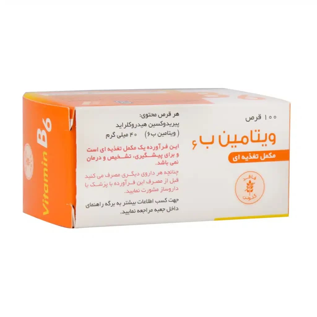 قرص ویتامین B6 40 میلی گرم دارو پخش 100 عدد (Darou Pakhsh Vitamin B6)