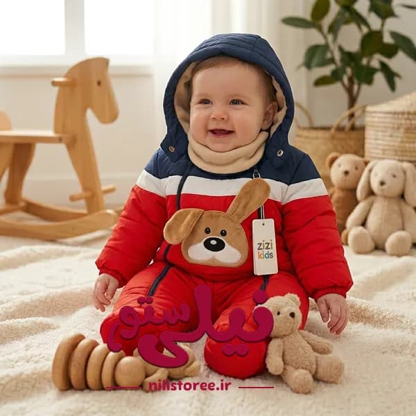 کاپشن سرهمی طرح هاپو برند زیزی کیدز zizi kids کد 128 — تصویر ۲