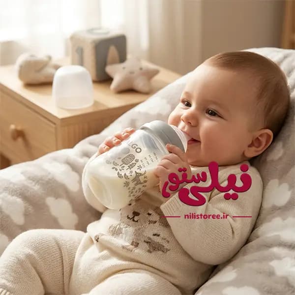 شیشه شیر 180 میل نوزاد برند ALGO — تصویر ۳