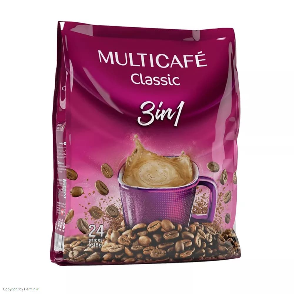 کافی میکس کلاسیک 3 در 1 مولتی کافه – 24 ساشه 18 گرمی