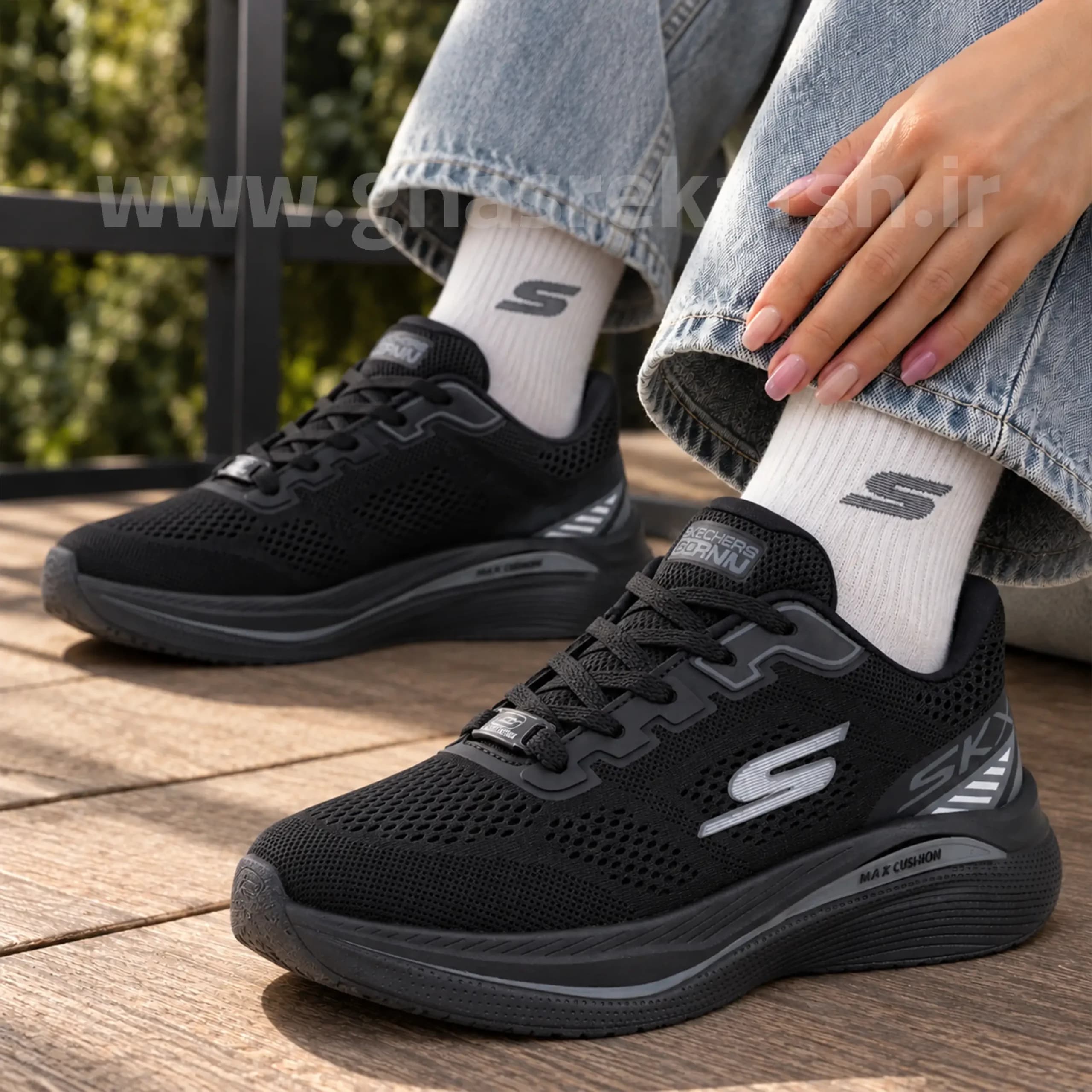 کتونی اسکیچرز Skechers زنانه مشکی کد 2652