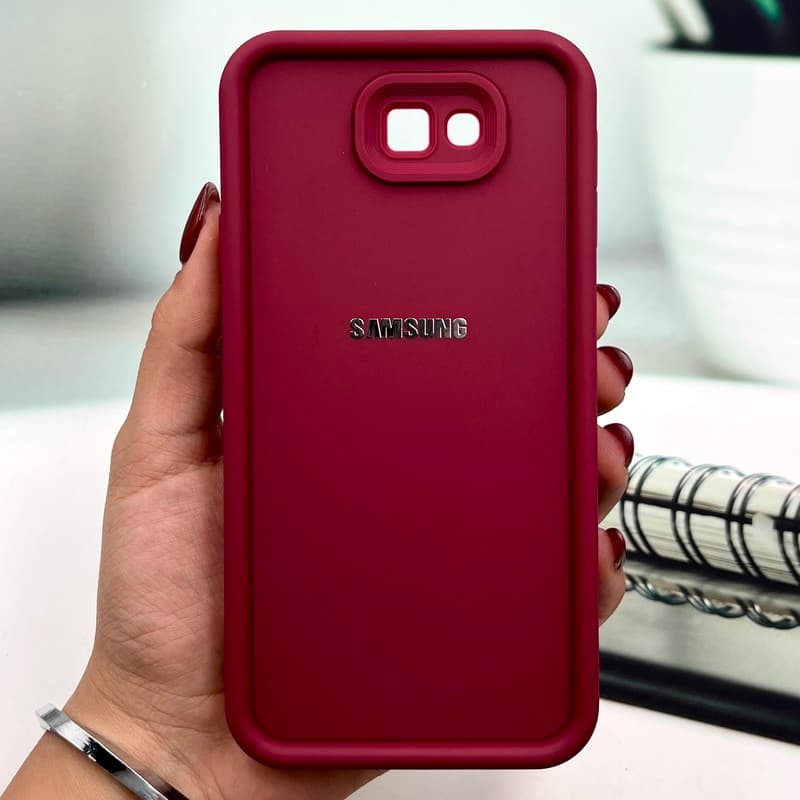 قاب گوشی Galaxy J7 Prime سامسونگ Armor Case ضد ضربه سیلیکونی تانک سولید محافظ لنز دار برجسته زرشکی کد 269336